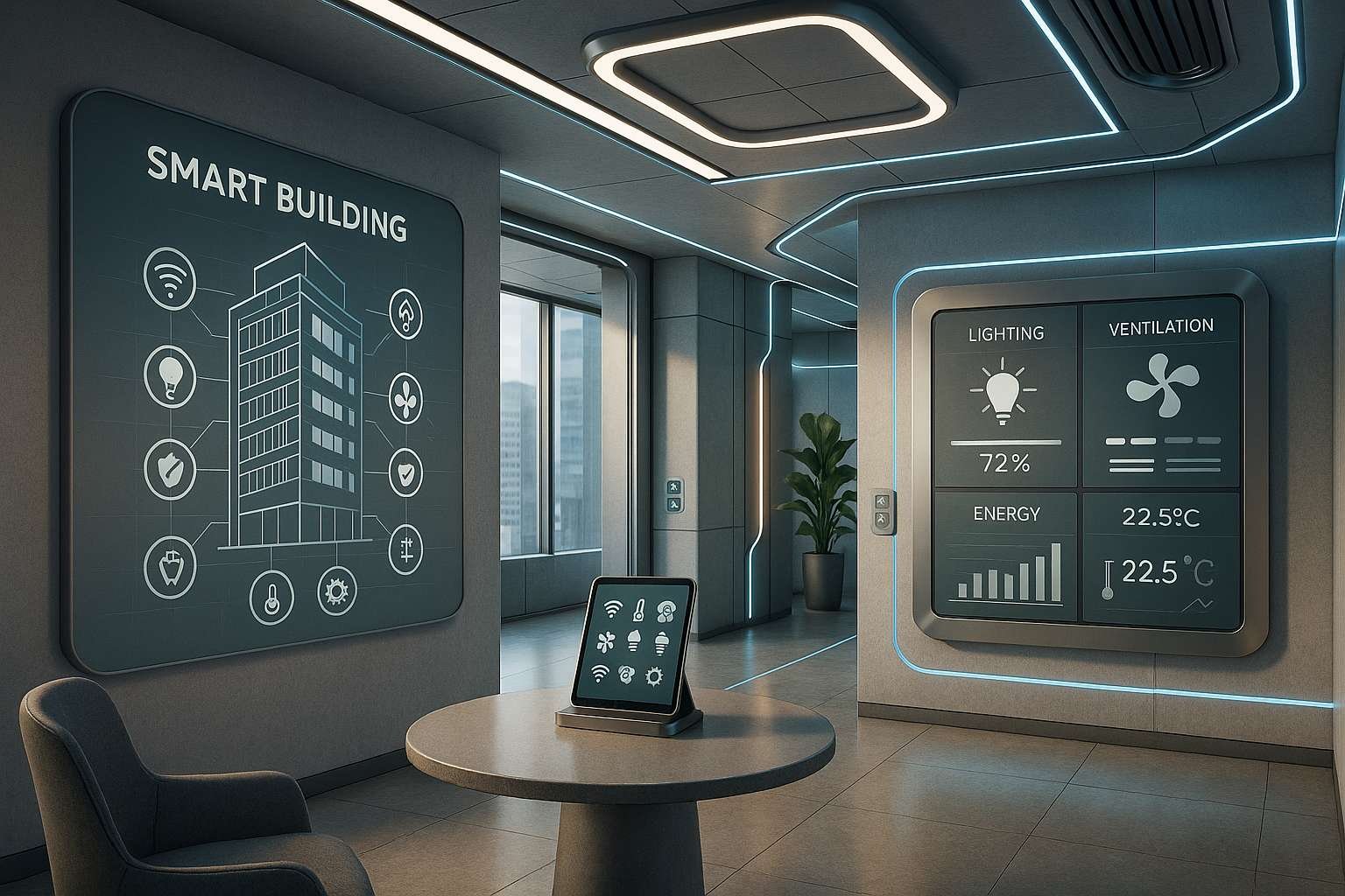 التقنيات الذكية في المباني الحديثة